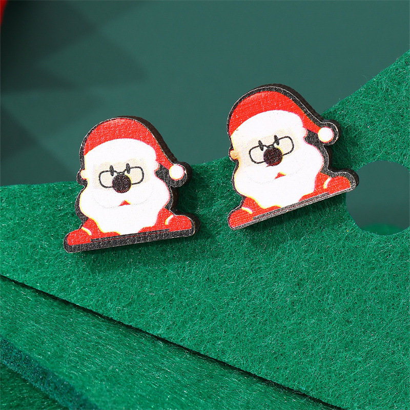 5-Pair Christmas Cartoon Stud Earrings Set